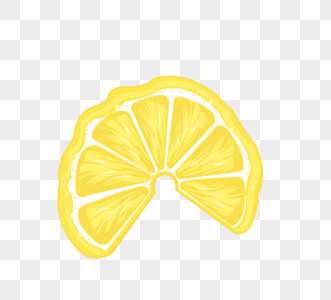 手绘切片柠檬黄色手绘图片