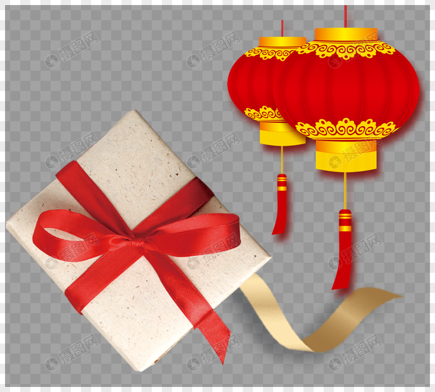 新年新春春节灯笼礼盒png元素元素素材下载 正版素材 摄图网 新年新春春节灯笼礼盒png元素元素素材下载 正版素材 摄图网