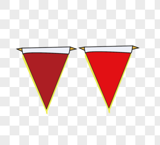 平面简约风格红色倒三角锦旗图片