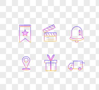渐变彩色图标元素图片
