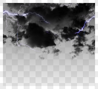 强光紫色闪电效果云层图片