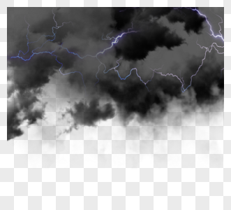 逼真线性闪电质感乌云图片