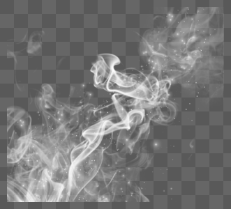 白色创意感手绘烟雾元素图片