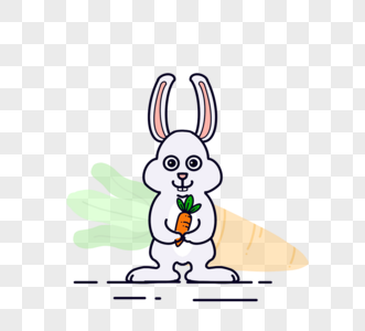 胡萝卜卡通灰兔图片