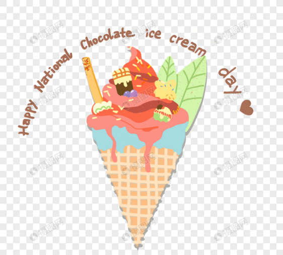 彩色夏日冰淇淋日元素图片