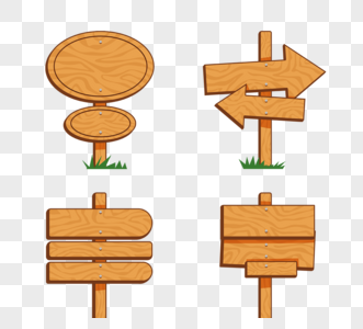 简约木制路标牌指示牌图片
