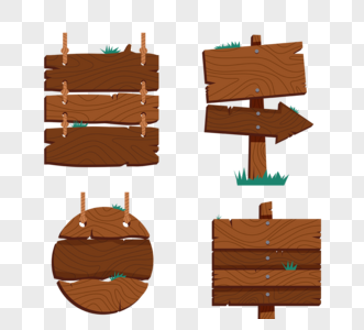 手绘木制路标牌指示牌图片