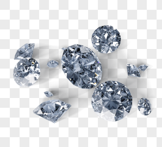 散落钻石3d元素图片