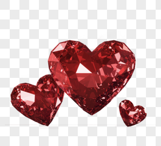 红色钻石3d立体元素图片