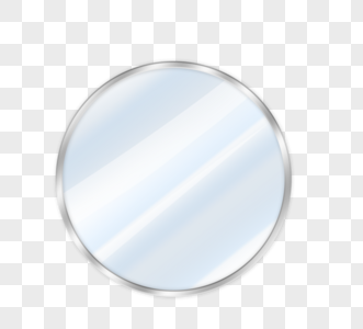 圆形镜子反射透明玻璃元素图片