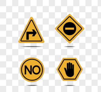 黄色警示停止标志组图图片