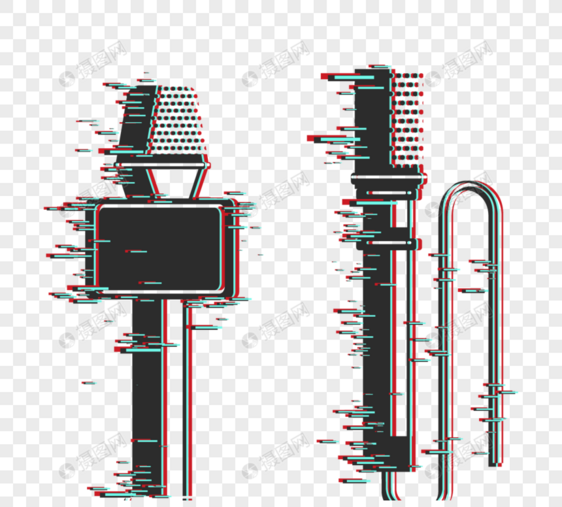 麦克话筒霓虹风格素材图片