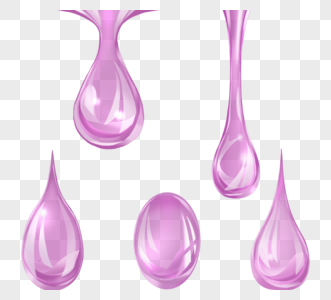 手绘光亮粉色液体水滴装饰图片