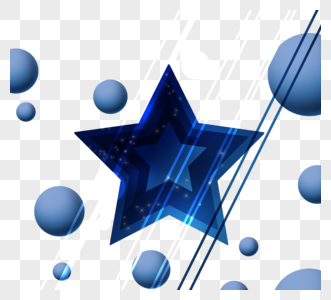 蓝色五角星抽象元素高清图片