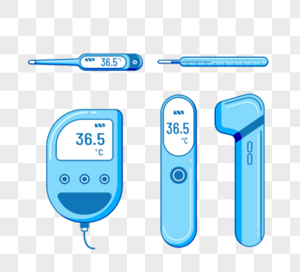 卡通风格蓝色温度计图片