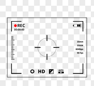 相机视频录制拍摄手绘设计黑色元素图片