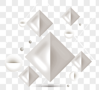 白色方形立体感几何图形图片