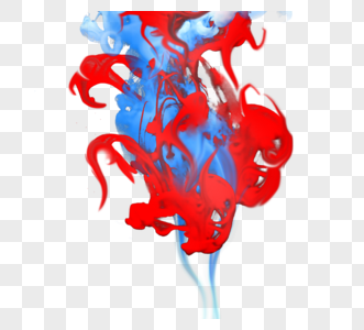红色漂浮抽象烟雾油漆晕染元素图片