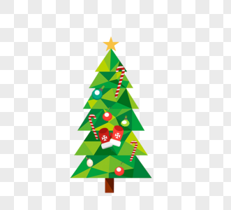 时尚几何圣诞树装饰树图片