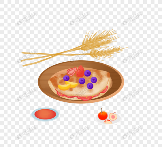 手绘美味煎饼插图图片