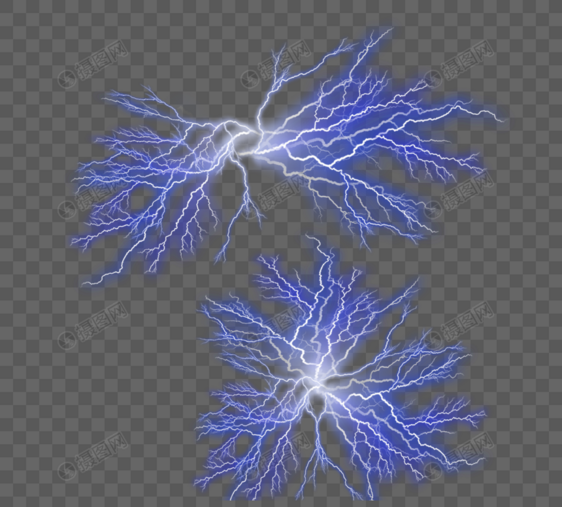 蓝色抽象矢量闪电光线图片