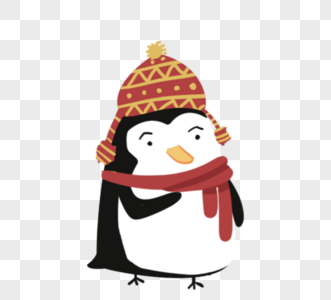 冬季可爱企鹅手绘元素图片