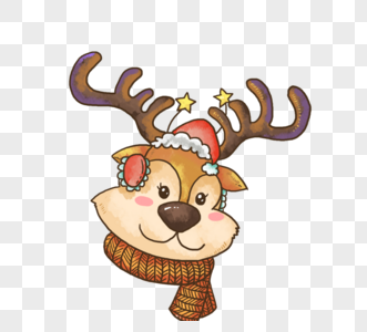 麋鹿头像圣诞节装饰图片素材