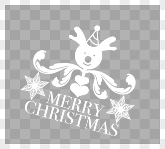 白色圣诞节标题装饰图片