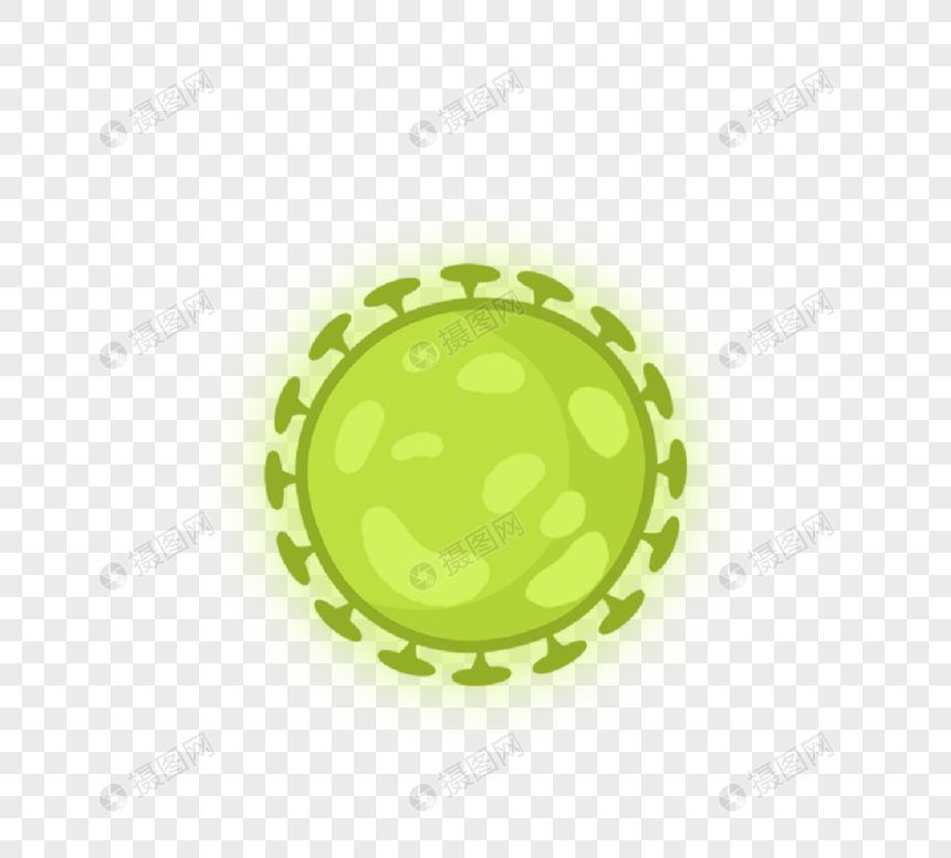 绿色圆形病菌细菌卡通病毒图片