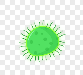 绿色圆形病毒病菌卡通病毒图片
