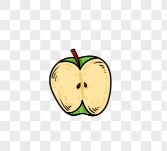 季节性水果苹果线描图片