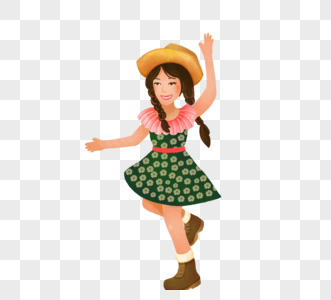 女士跳舞戴草帽女孩图片
