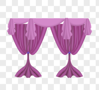 紫色扁平设计室内窗帘创意欧式窗帘图片