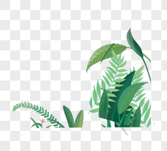 创意设计绿色植物叶子扁平化高清图片