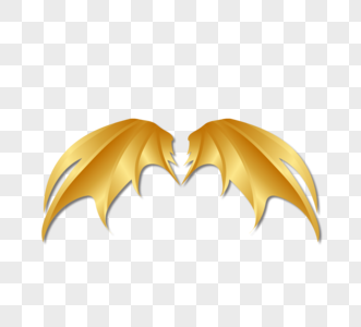 矢量金属金色天使黄色龙翼翅膀图片素材