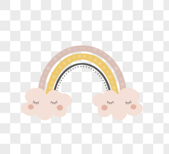 可爱卡通粉色天空彩虹云朵图片