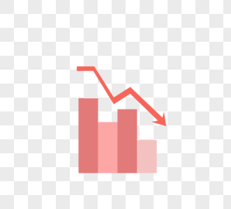 商务科技柱状图红色业绩下降高清图片
