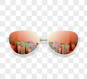 黄昏城市太阳眼镜图片