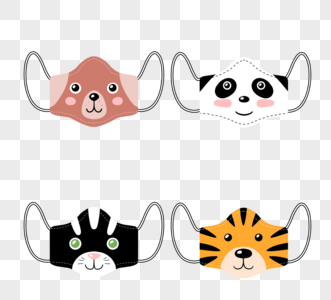 动物卡通风格儿童口罩图片