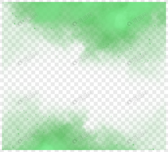 绿色系创意感手绘烟雾边框图片