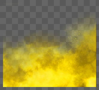 黄色创意感手绘烟雾边框图片