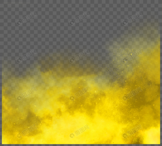 黄色创意感手绘烟雾边框图片