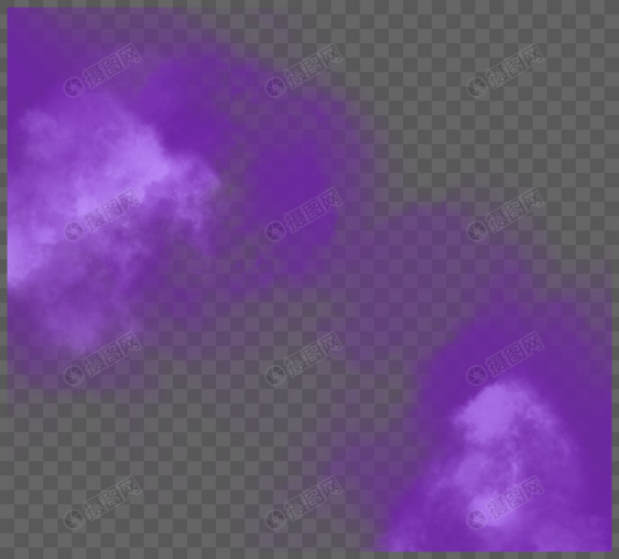 紫色系创意感手绘烟雾元素图片