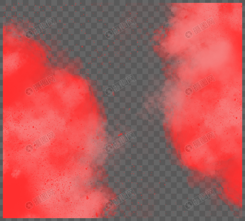红色创意手绘烟雾元素图片