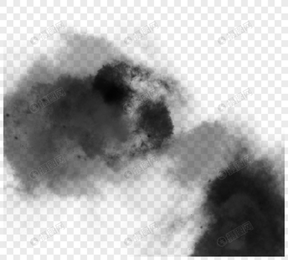 黑色创意感手绘烟雾元素图片