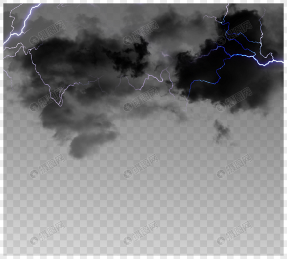阴天逼真闪电黑色云层图片