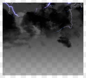 质感闪电效果黑色云层图片