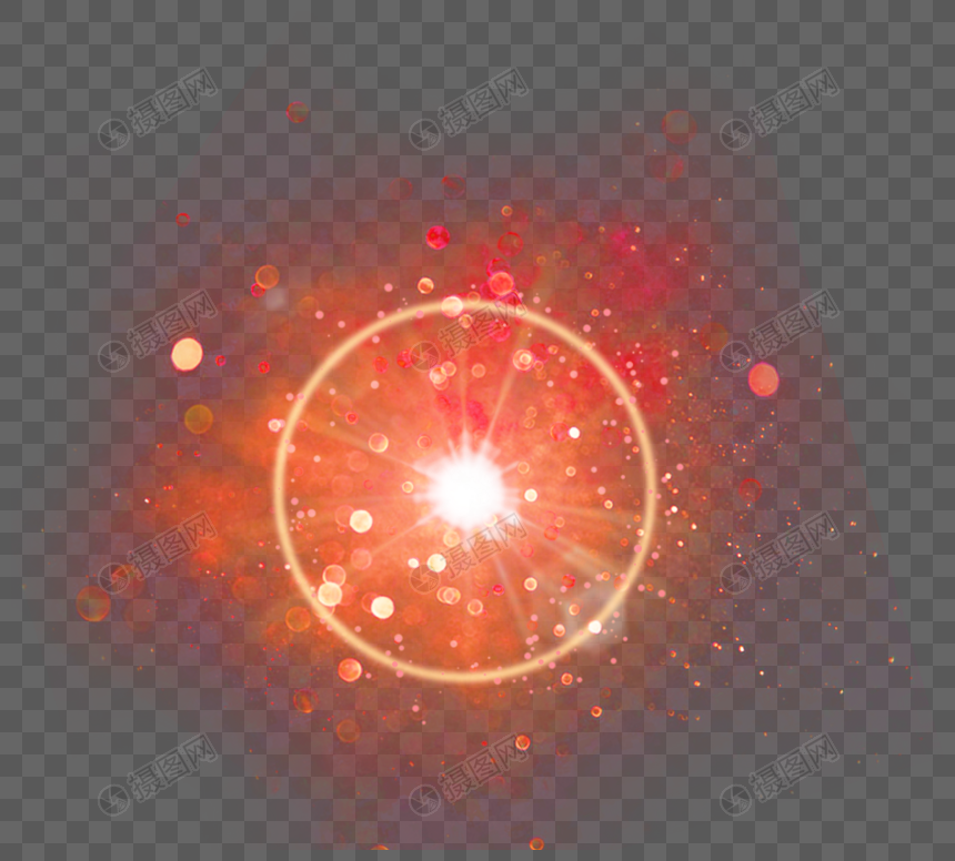 红色颗粒感环形光效图片