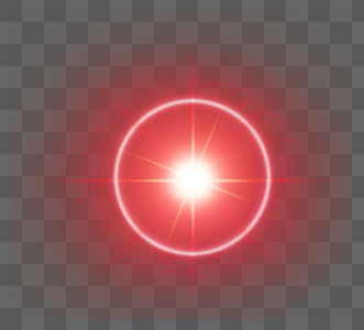 环形颗粒感光晕红色光效图片