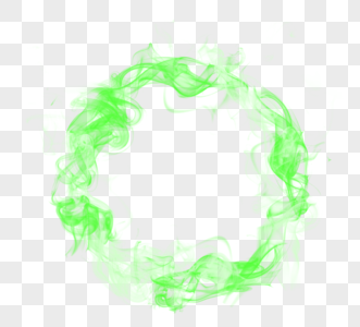 绿色环形烟雾效应图片